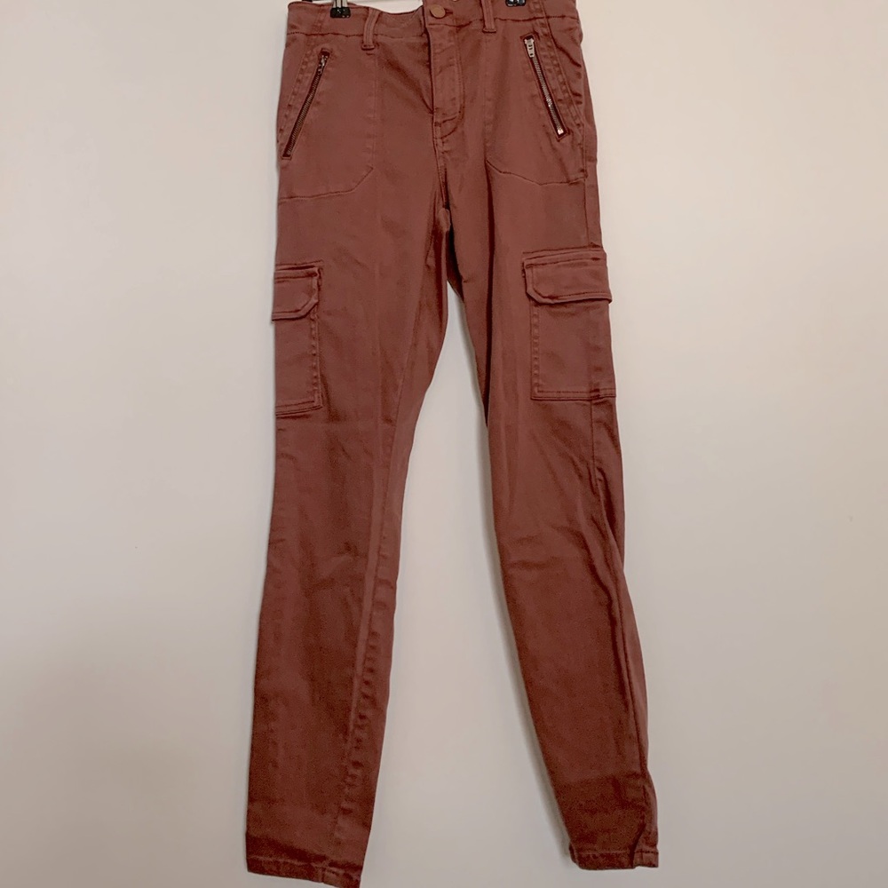 Level 99 Cargo Utility Skinny Pant in Rust